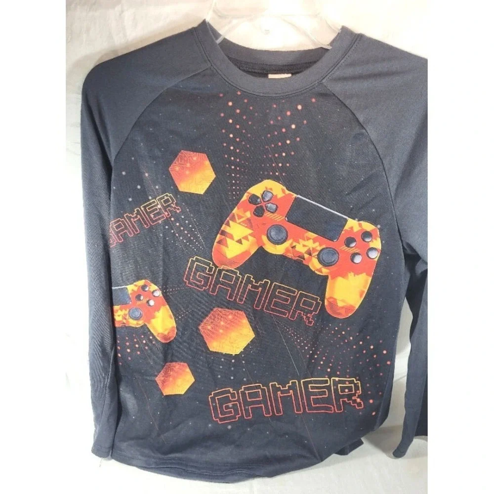 The Children's Place‎ Boy's Long Sleeve PJ Tops - Set of 2 - Gamers - L 10/12